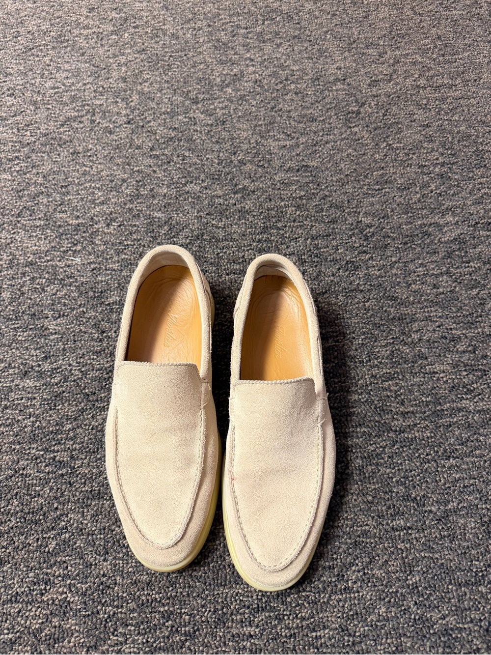 Men's Suede Slip-On Loafers in Beige - Comfortable Casual Dress Shoes